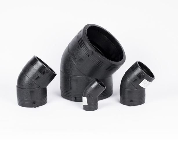 Hoe verbetert het ontwerp van een HDPE Electrofusion 45 graden elleboog de stroomefficiëntie in vloeistof- of gasleidingen?